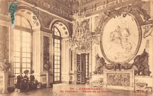 L095 Frankreich Schloss Versailles Salon de la Guerre Interieur Vintage Postkarte