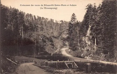 L095 Frankreich Le Hirzensprung Croisement Routen Waldstraßen Vintage Postkarte