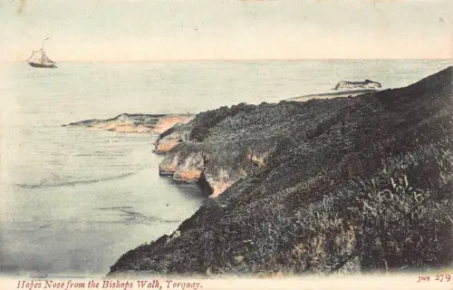 B179 England Hopes Nose from Bishops Walk Torquay Vintage Postkarte