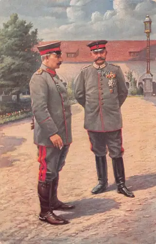 L082 Deutsches Königtum 1916 Kaiser Wilhelm mit Hindenburg Rotes Kreuz Postkarte
