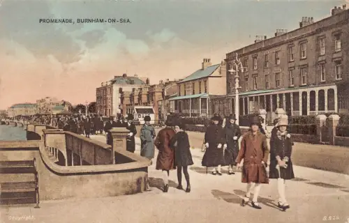 A775 England Promenade Burnham-on-Sea Vintage Postkarte