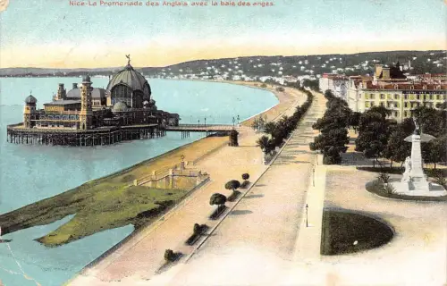 L096 Frankreich 1907 Schöne La Promenade des Anglais avec la baie alte Postkarte