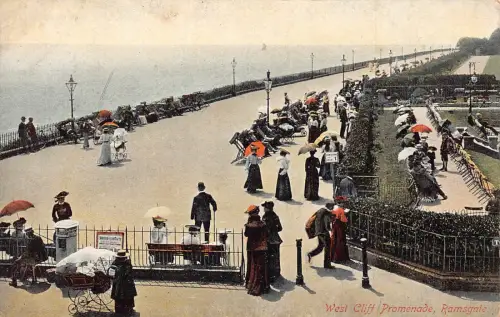A776 England West Cliff Promenade Ramsgate Vintage Postkarte