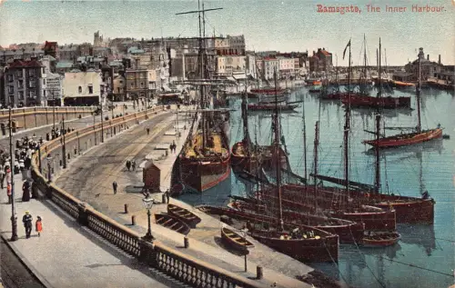 A776 England 1905 Inner Harbour Boats Ramsgate Vintage Postkarte