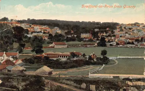 A776 England 1909 Bradford on Avon from Quarry Vintage Postkarte
