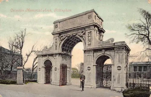 A776 England Gillingham 1908 Crimean Memorial Arch Vintage Postkarte