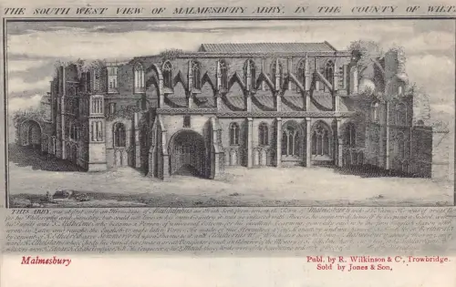 A776 England Malmesbury Abbey South West View Vintage Postkarte