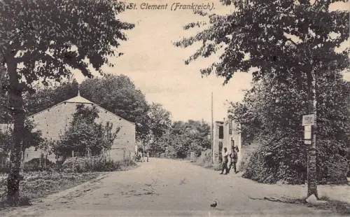 L095 Frankreich Feldpost WWI 1916 St Clement Road Trees Vintage Postkarte