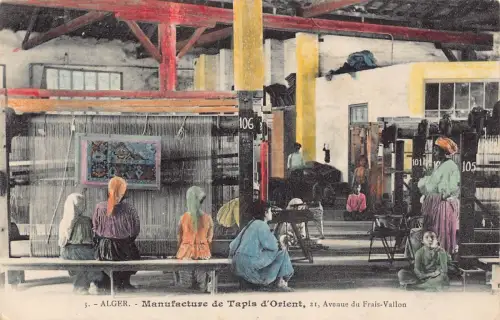 B666 Algerien Manufacture de Tapis d'Orient Teppichfabrik Industrie Postkarte