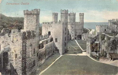 A777 Wales Caernarfon Carnarvon Castle 1905 Vintage Postkarte