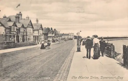 A777 England Marine Drive Dovercourt Bay Vintage Postkarte