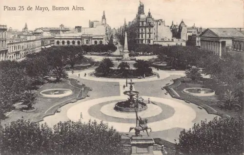 B668 Argentinien Buenos Aires Plaza 25 de Mayo Vintage Postkarte