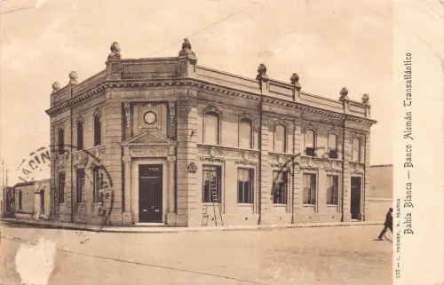 B668 Argentinien Bahia Blanca Bank Banco Aleman Transatlantico Postkarte