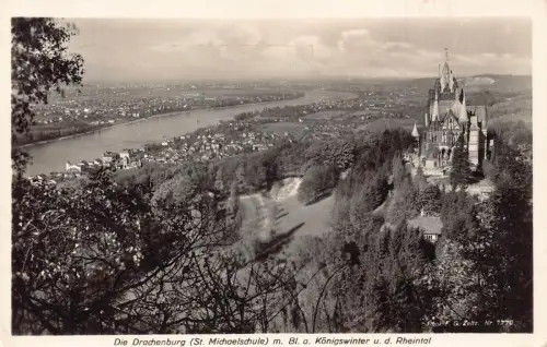 L187 Deutschland 1931 Drachenburg Königswinter Rheintal St. Michaelschule Postkarte