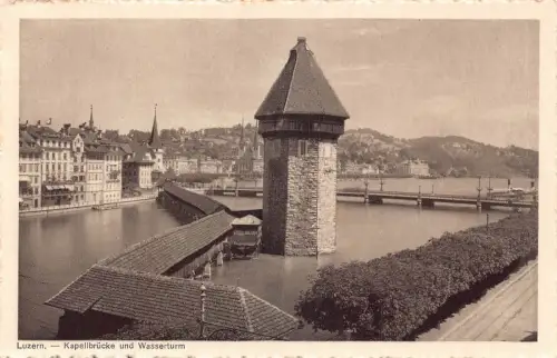 A187 Schweiz Luzern Kapellbrücke Kapellbrücke und Wasserturm Postkarte