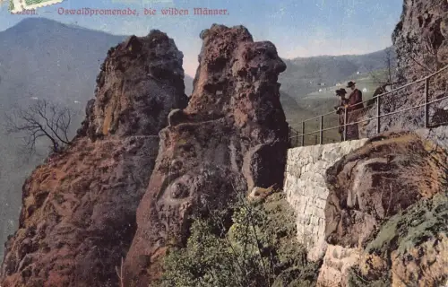 L097 Österreich 1911 Bozen Oswaldpromenade die Wilden Maenner Vintage Postkarte