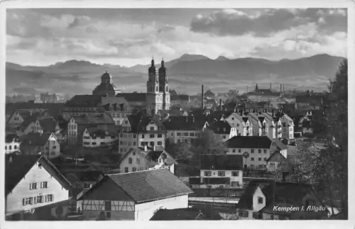 L186 Deutschland Kempten im Allgäu Panoramablick Vintage Postkarte