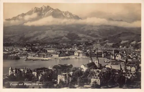 A779 Schweiz Luzern und Pilatus Luzern RPPC Vintage Postkarte