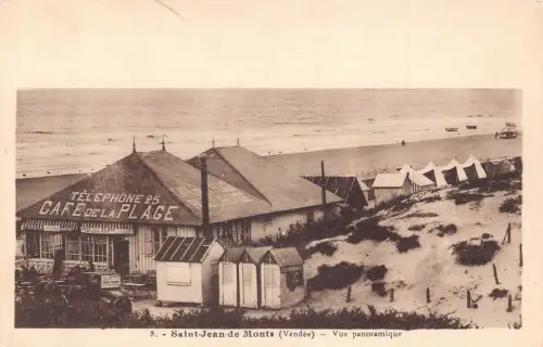 A188 Frankreich Saint-Jean-de-Monts Telefon Cafe de la Plage Strand Postkarte