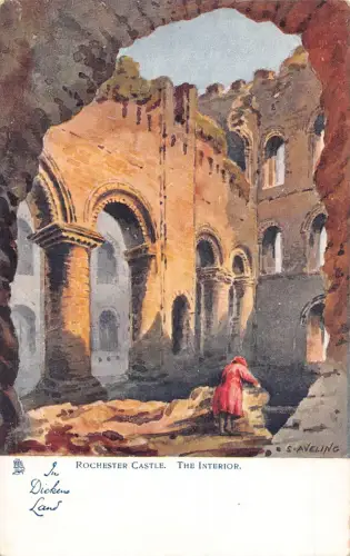 A780 England Rochester Castle Interior Art von S Aveling Vintage Postkarte