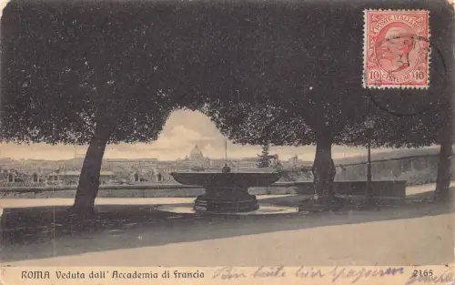 A189 Italien 1918 Roma Rom Veduta dall Accademia di Francia Vintage Postkarte