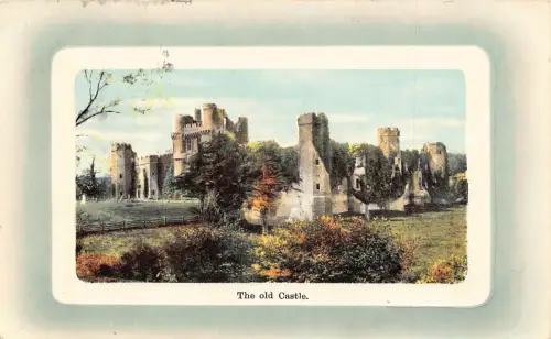 England 1910 The Old Castle Passepartout Vintage Postkarte