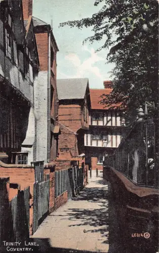 A781 England Trinity Lane Coventry Vintage Postkarte