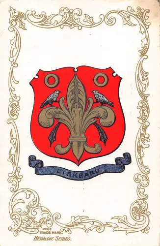 A781 England Heraldic Series Liskeard Coat of Arms Vintage Postkarte