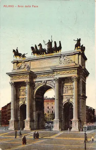 A190 Italien 1912 Milano Milan Arco della Pace Bogen Vintage Postkarte