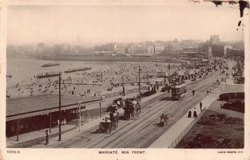 A783 England 1910 Margate Sea Front Tram Carriage Vintage Postkarte