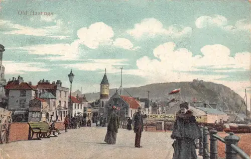 A783 England Old Hastings Promenade 1907 Vintage Postkarte