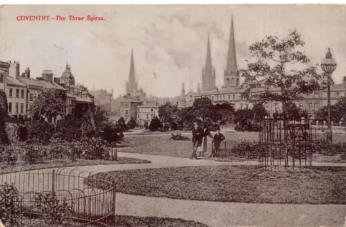 A783 England 1909 Coventry Die drei Türme Vintage Postkarte