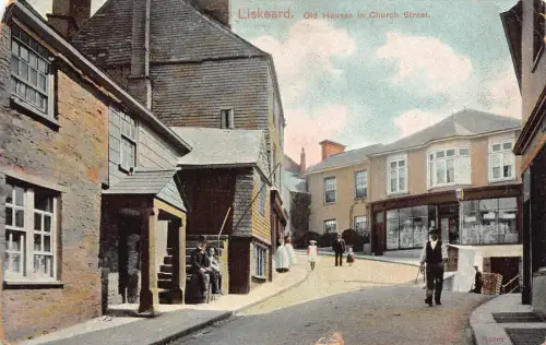A784 England 1911 Liskeard Old Houses in Church Street Vintage Postkarte