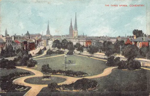 A783 England Coventry Die drei Türme Vintage Postkarte