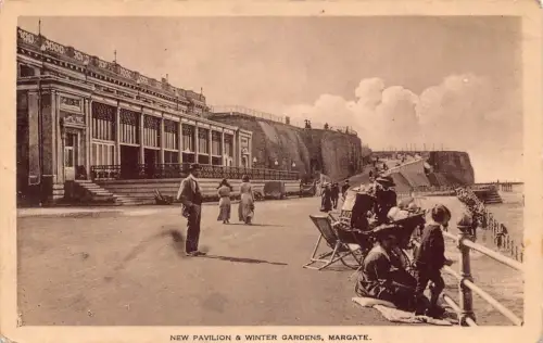 A783 England 1912 Neuer Pavillon und Wintergärten Margate Vintage Postkarte