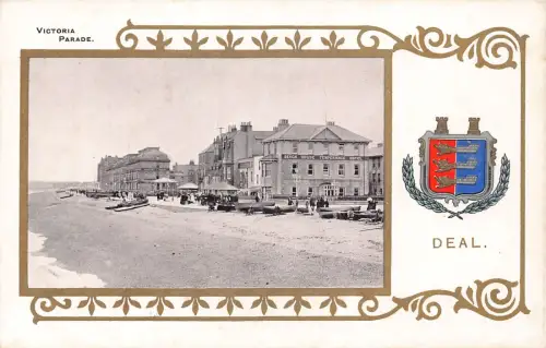 A786 England Deal Wappen Victoria Parade Passepartout Hotel Postkarte