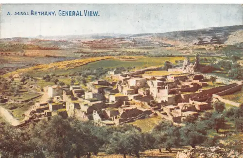 L285 Israel Bethanien Panoramablick Vintage Postkarte