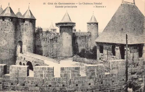 A819 Frankreich Schloss Cite de Carcassonne Schloss Feodal Haupteingang Postkarte