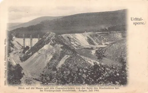A102 Deutschland 1903 Urfttal-Sperre Cascadenruecken Seite Staubckens Postkarte