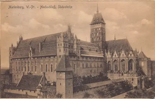 L264 Deutschland 1924 Marienburg Hochschloss Schloss Südostecke Vintage Postkarte