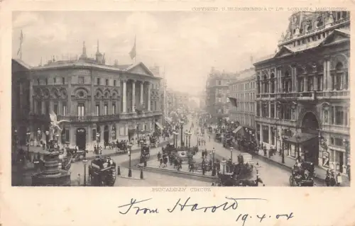 A787 England London Piccadilly Circus Vintage Postkarte
