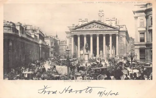 A787 England London Royal Exchange Carriages Vintage Postkarte