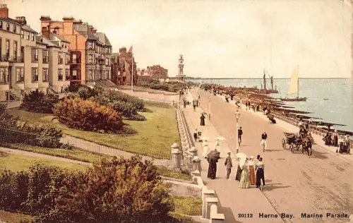 A786 England Herne Bay 1909 Marine Parade Vintage Postkarte