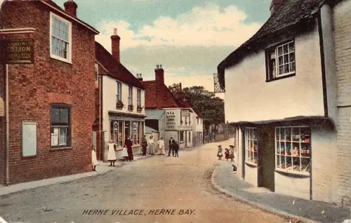A786 England Herne Village Herne Bay Vintage Postkarte