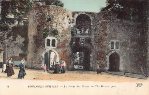 A820 Frankreich Boulogne-sur-Mer Downs Gate Vintage Postkarte