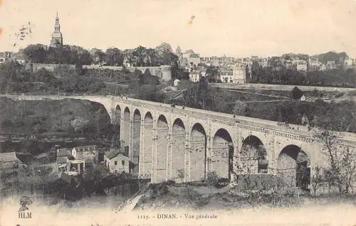 A820 Frankreich 1908 Dinan Gesamtansicht Brücke Vintage Postkarte