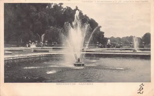 A787 England Kensington Gardens Fountain Vintage Postkarte