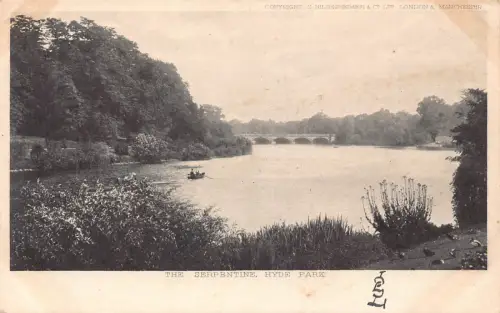 A787 England London Serpentine Hyde Park Vintage Postkarte