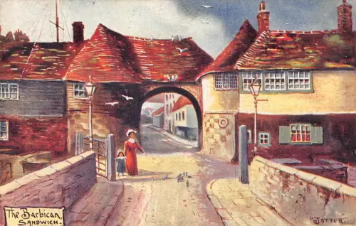 A785 England 1905 The Barbican Sandwich Art Jotter Vintage Postkarte