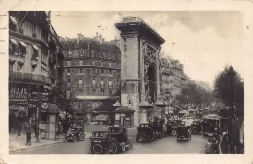 A821 Frankreich Petits Tableaux De Paris Porte Saint Denis Autos RPPC Postkarte